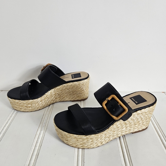 Dolce Vita Sandals Womens Size 8.5 Black Thorin  Espadrille Wedge Platform Shoes - Picture 5 of 13